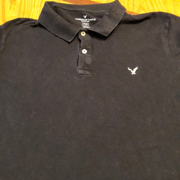 Men’s Polo American Eagle Flex Black Xxlarge - Picture 2 of 4